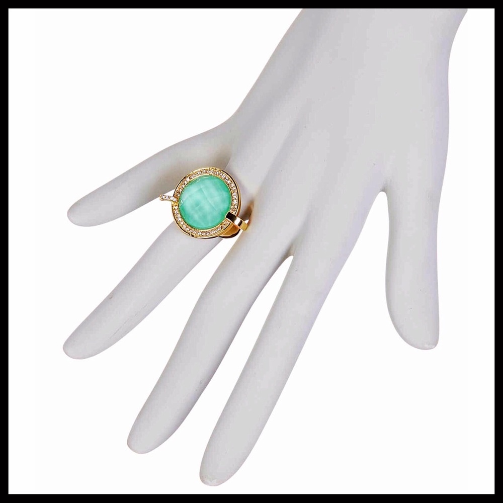 AUSTRIAN CRYSTAL PAVE STATEMENT COCKTAIL RING A3C - Picture 3 of 8